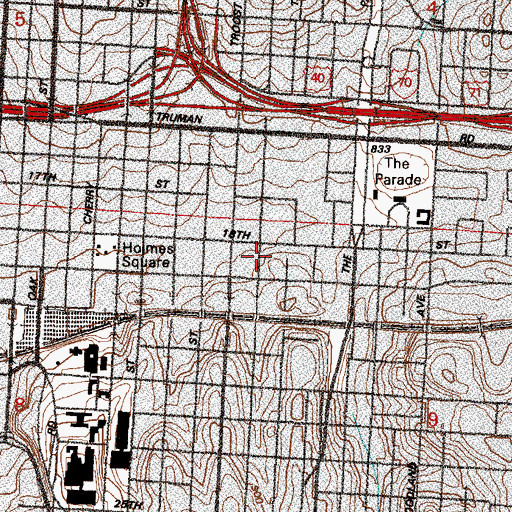Topographic Map of Wheatley Hospital, MO