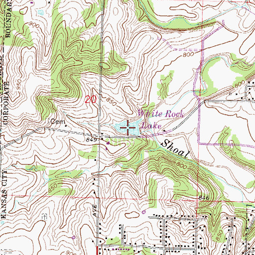 Topographic Map of White Rock Lake, MO