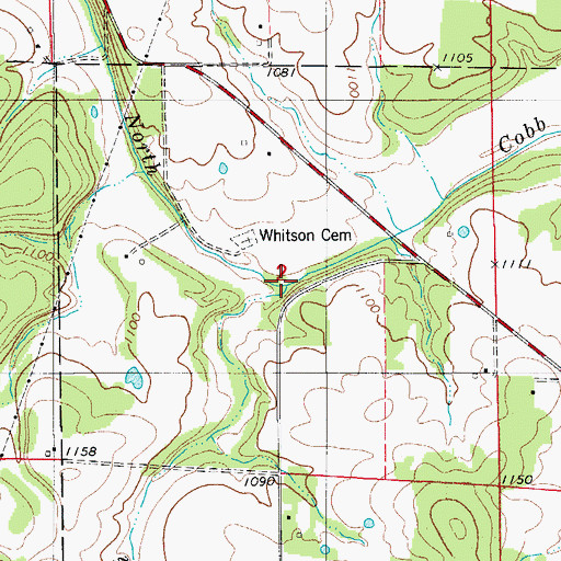 Topographic Map of Whitson Branch, MO