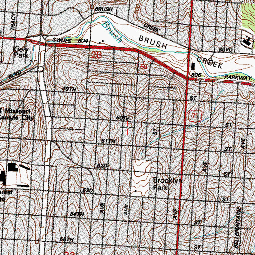 Topographic Map of Willard School (historical), MO