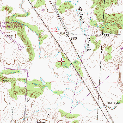Topographic Map of Wilson Creek, MO