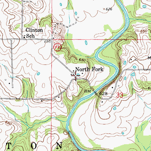 Topographic Map of North Fork, MO