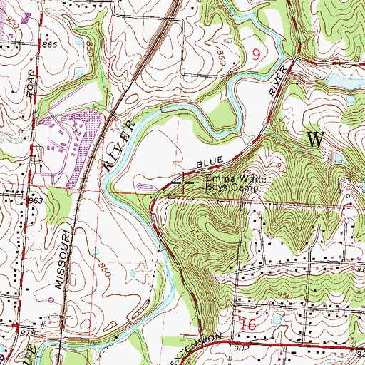 Topographic Map of Emma White Boys Camp, MO