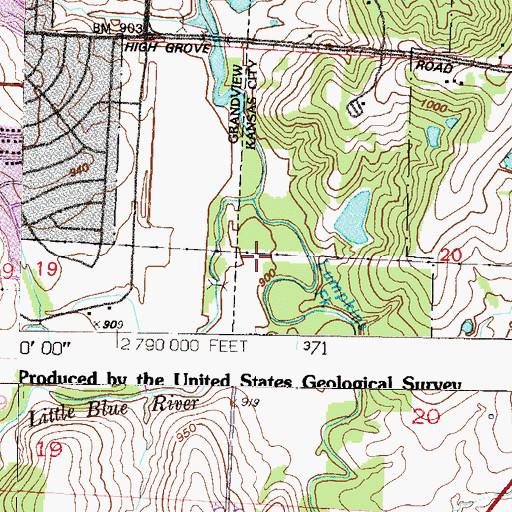 Topographic Map of Lumpkins Fork, MO