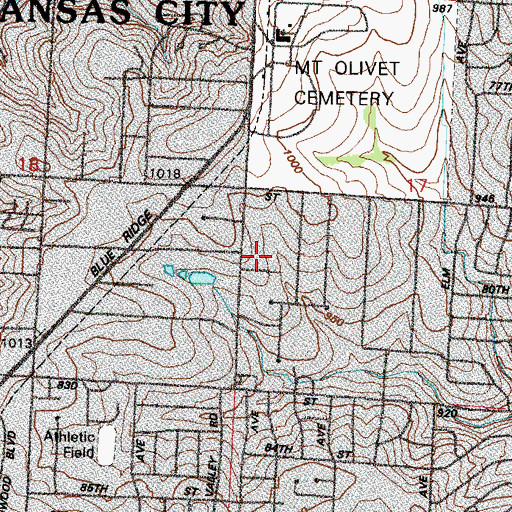 Topographic Map of Spring Valley Church, MO