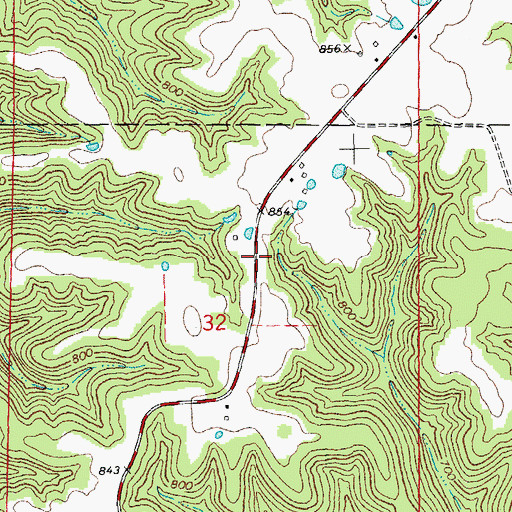 Topographic Map of Tuque Ridge, MO