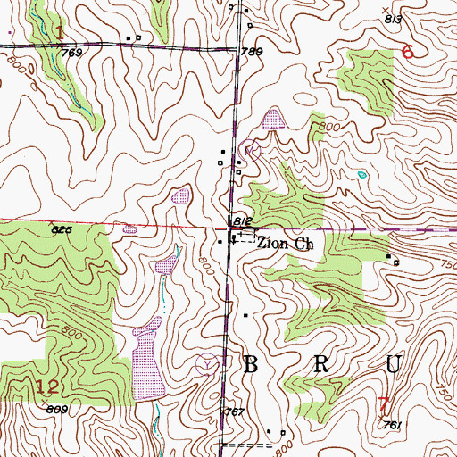Topographic Map of Newcomer, MO