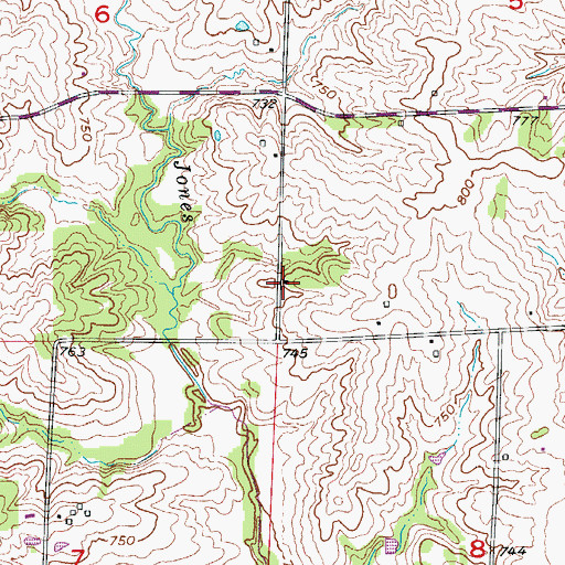 Topographic Map of Brewer School (historical), MO