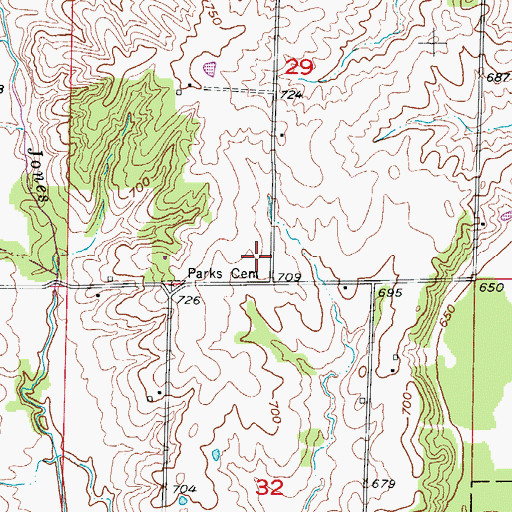 Topographic Map of Parks School (historical), MO