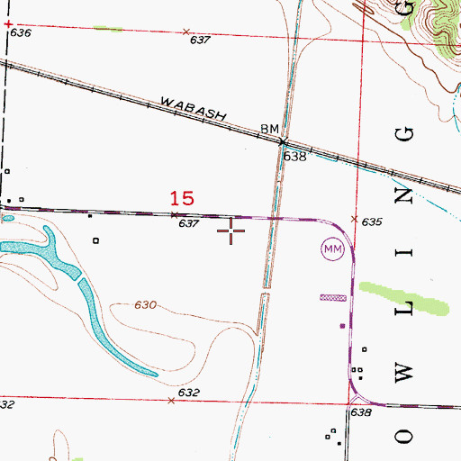 Topographic Map of Manson School (historical), MO