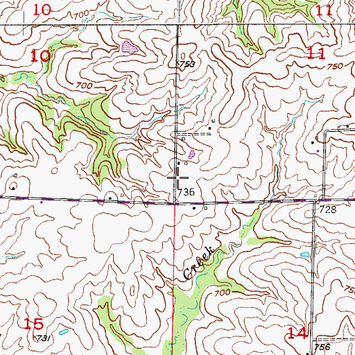 Topographic Map of Bell School (historical), MO