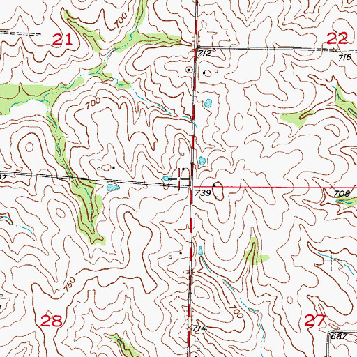 Topographic Map of Cotterell School (historical), MO