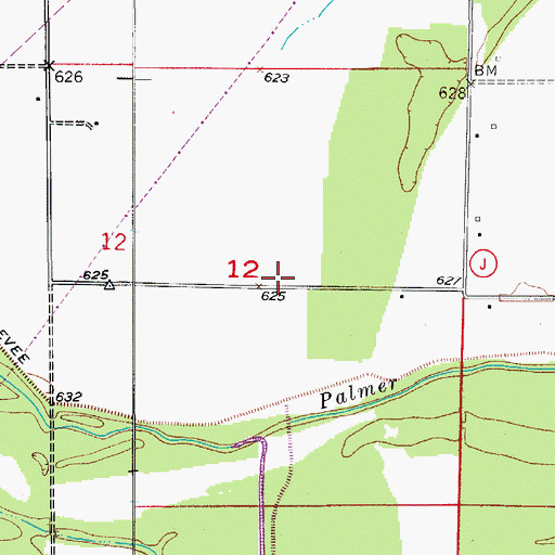 Topographic Map of Riverside School (historical), MO
