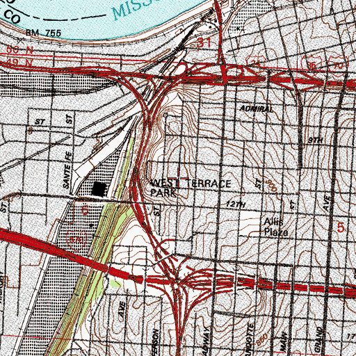 Topographic Map of Toad-a-Loop (historical), MO