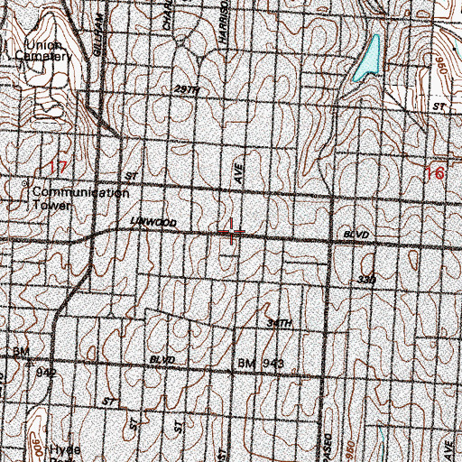 Topographic Map of Saint Georges Episcopal Church (historical), MO
