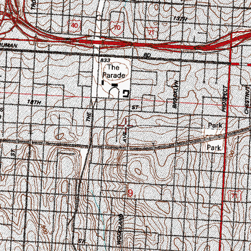 Topographic Map of Olivet Congregational Church, MO