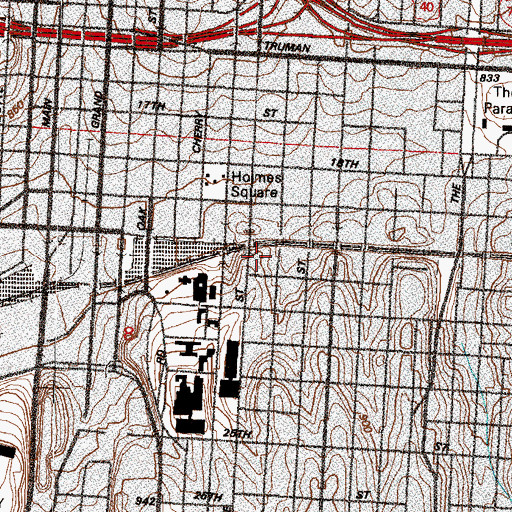 Topographic Map of Morse School (historical), MO