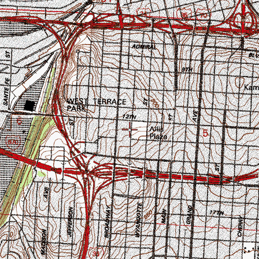 Topographic Map of Lathrop School (historical), MO