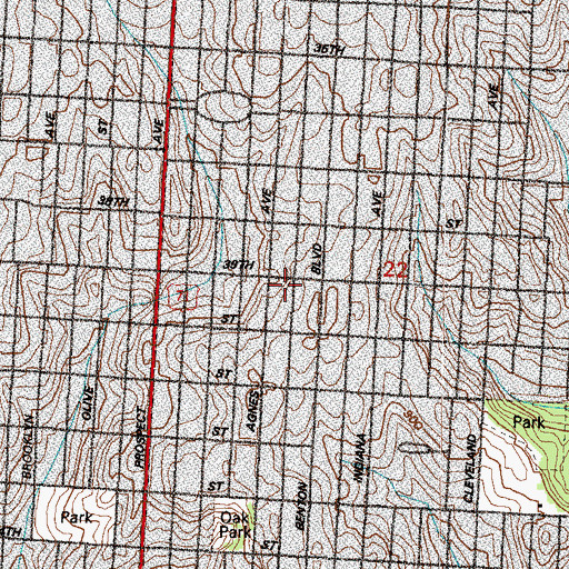 Topographic Map of Blessed Sacrament Church, MO