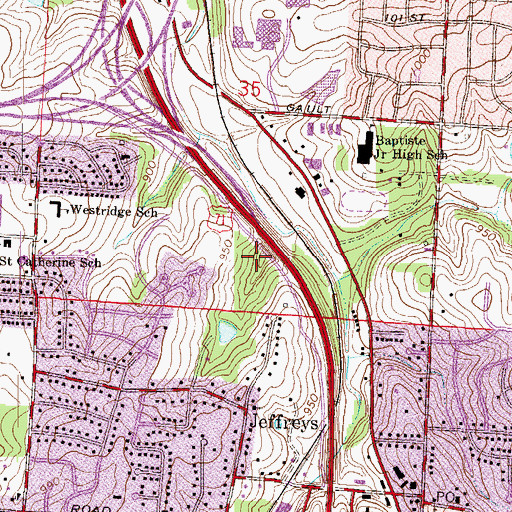 Topographic Map of Hart Grove, MO