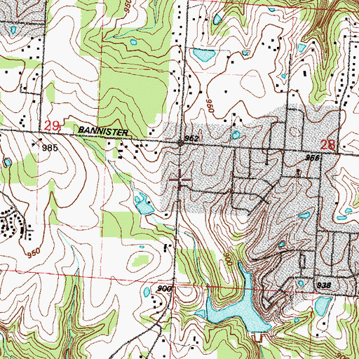 Topographic Map of Union Point, MO