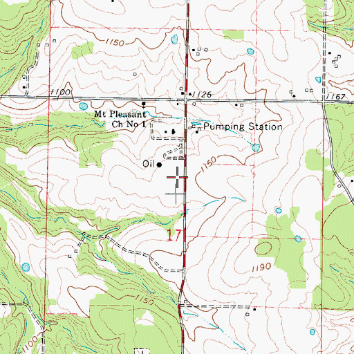 Topographic Map of Olive Leaf School (historical), MO
