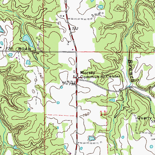 Topographic Map of Morsey Community Center, MO