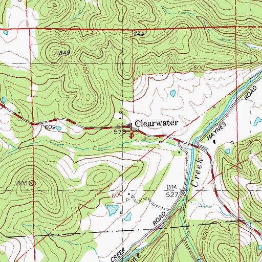 Topographic Map of Clearwater, MO