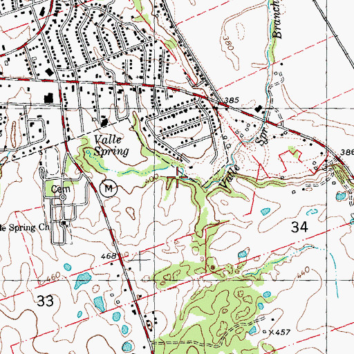 Topographic Map of Saint Jude Acres, MO