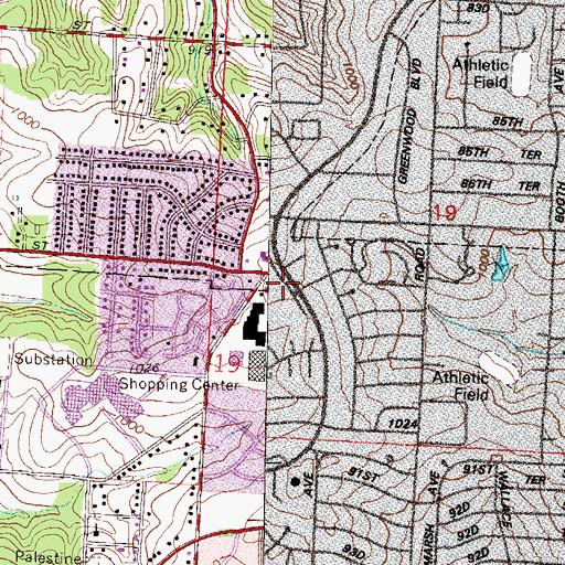 Topographic Map of Loma Vista East, MO