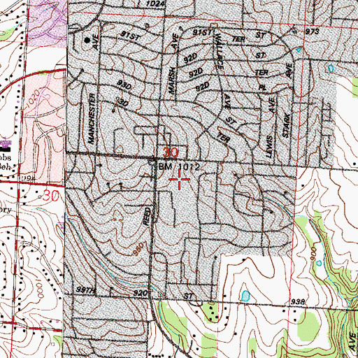 Topographic Map of Robandee Shopping Center, MO
