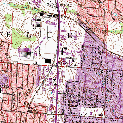 Topographic Map of Gaslight Square, MO