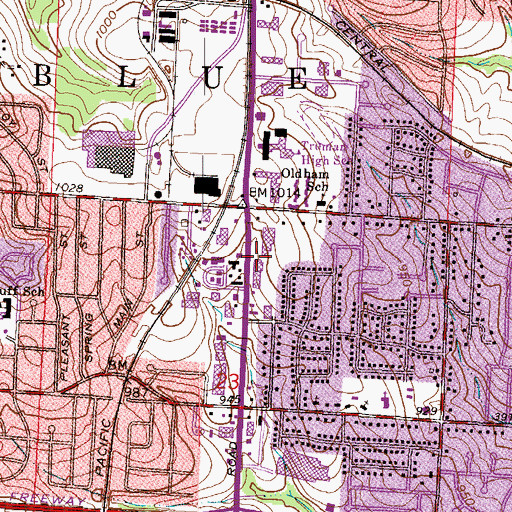 Topographic Map of Noland Plaza, MO