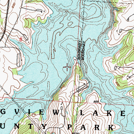 Topographic Map of Little Blue River Lakes, MO