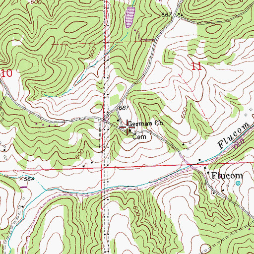 Topographic Map of German Church, MO