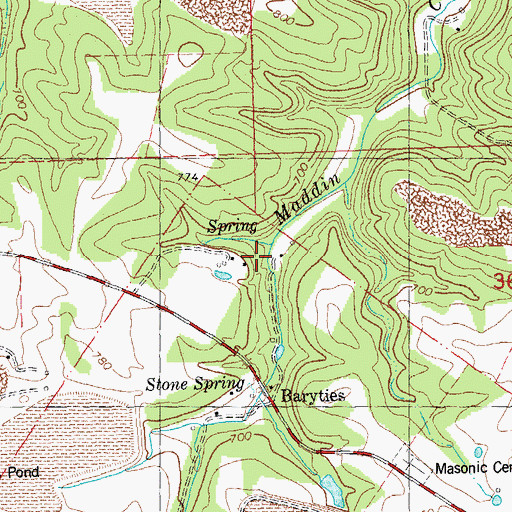 Topographic Map of Maddens Richwoods, MO