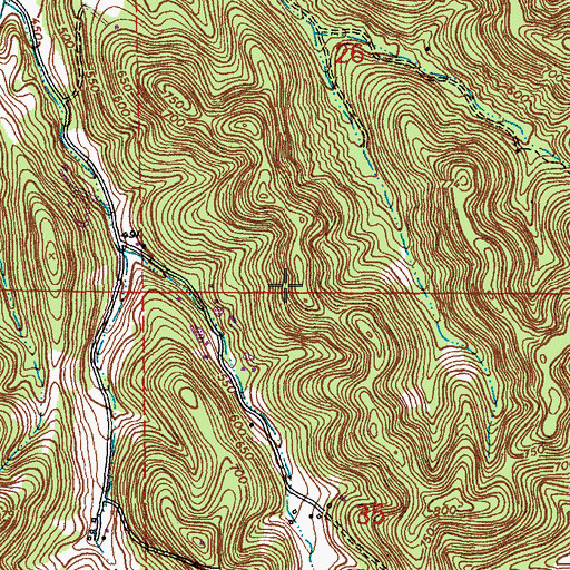 Topographic Map of La Barque Hills, MO