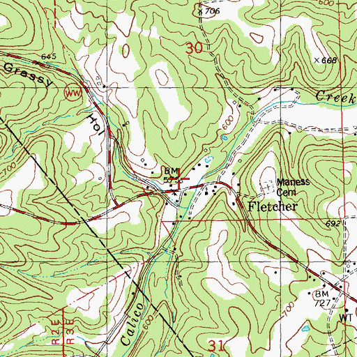 Topographic Map of McKean School (historical), MO