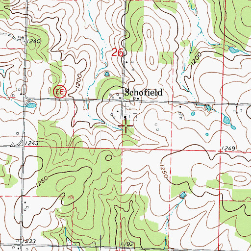 Topographic Map of Schofield School (historical), MO