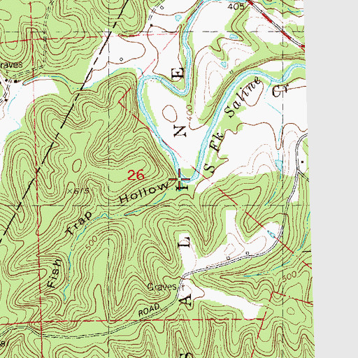Topographic Map of Fish Trap Hollow, MO