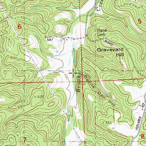 Topographic Map of Devils Den Hollow, MO