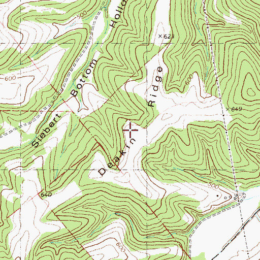 Topographic Map of Deakin Ridge, MO