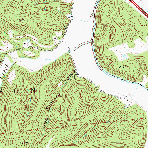 Topographic Map of Joe Schilly Hollow, MO
