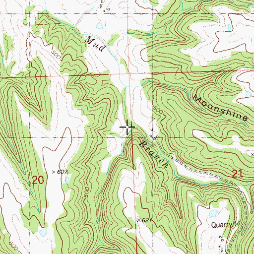 Topographic Map of Bald Creek Hollow, MO