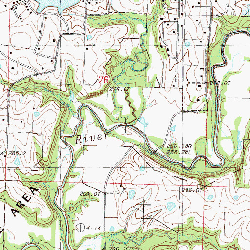 Topographic Map of Funkhouser Creek, MO