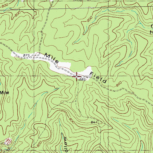 Topographic Map of Mile Field, MO