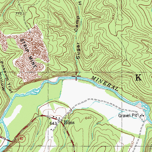 Topographic Map of Sugar Camp Hollow, MO