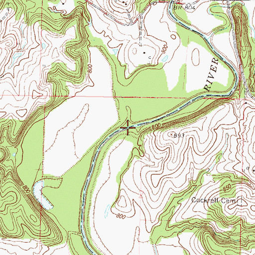 Topographic Map of Shanks Branch, MO