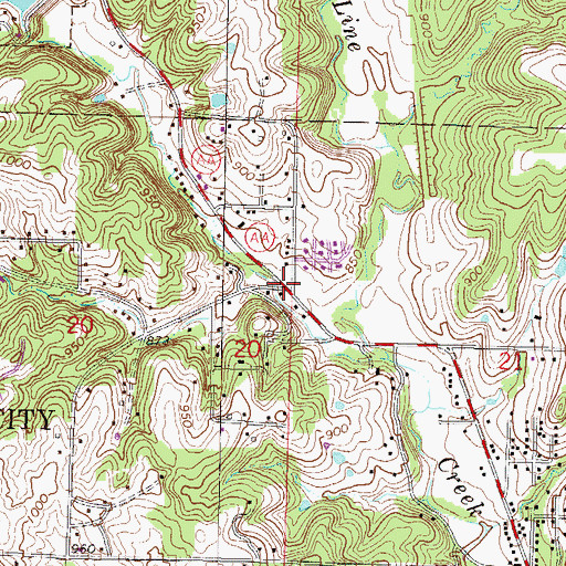 Topographic Map of Milton, MO