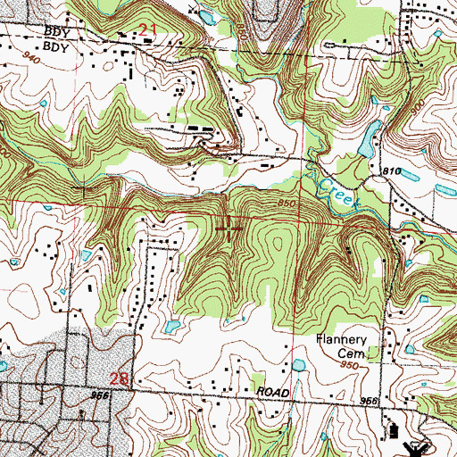 Topographic Map of Military Lake (historical), MO